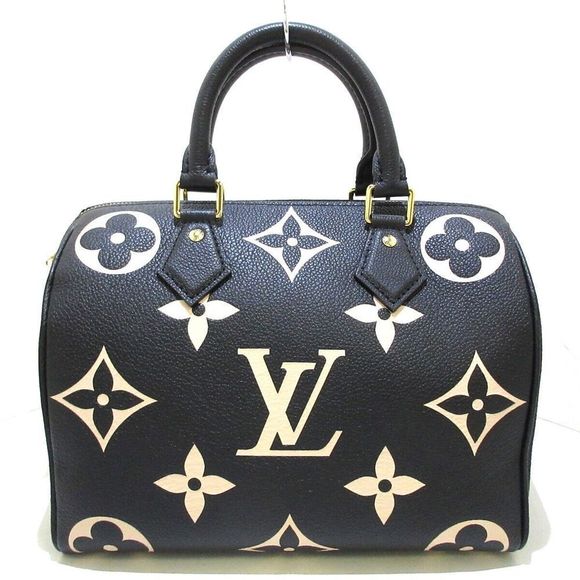 Louis Vuitton Speedy Bandouliere 25 Nm Black Beige Monogram Empreinte - Picture 1 of 10